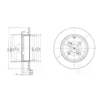 Jeu de 2 disques de frein arrière DELPHI BG3974