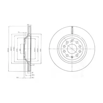 Jeu de 2 disques de frein arrière DELPHI BG3975