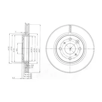 Jeu de 2 disques de frein avant DELPHI BG3976C