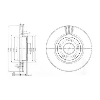 Jeu de 2 disques de frein avant DELPHI BG3977