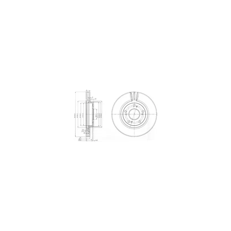 Jeu de 2 disques de frein avant DELPHI BG3977