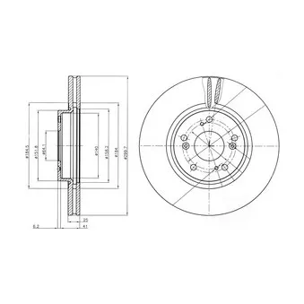 Jeu de 2 disques de frein avant DELPHI
