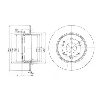 Jeu de 2 disques de frein arrière DELPHI