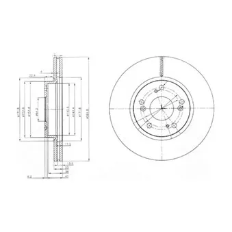 Jeu de 2 disques de frein avant DELPHI BG3980