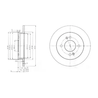 Jeu de 2 disques de frein arrière DELPHI BG3981
