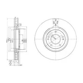 Jeu de 2 disques de frein avant DELPHI