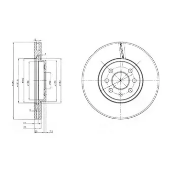 Jeu de 2 disques de frein avant DELPHI BG3989
