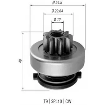 Embrayage à roue libre, démarreur MAGNETI MARELLI 940113020354