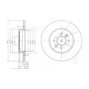 Jeu de 2 disques de frein arrière DELPHI