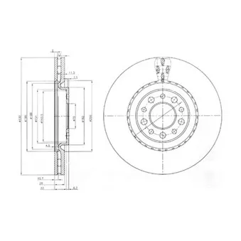 Jeu de 2 disques de frein avant DELPHI