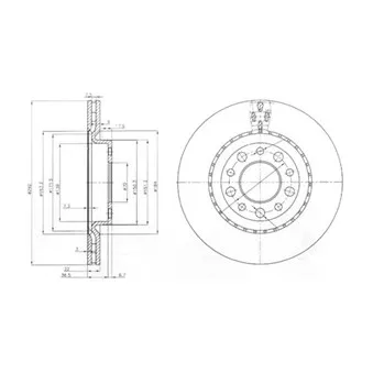 Jeu de 2 disques de frein arrière DELPHI BG3995