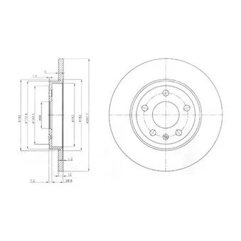 Jeu de 2 disques de frein arrière DELPHI BG3996