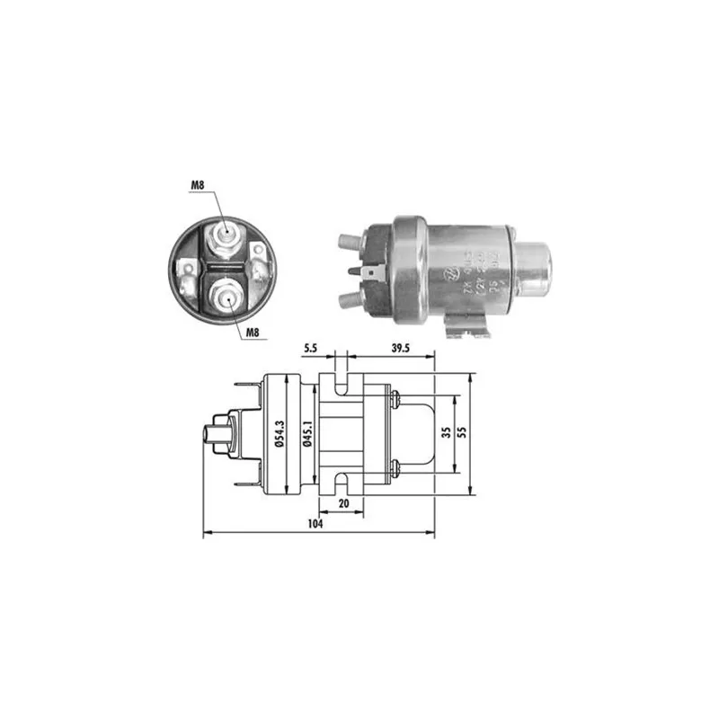 Solénoïde, démarreur MAGNETI MARELLI 940113050020