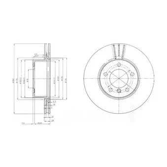 Jeu de 2 disques de frein avant DELPHI BG3998C