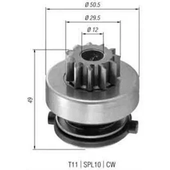 Petit engrenage, démarreur MAGNETI MARELLI AMB0366