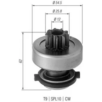 Petit engrenage, démarreur MAGNETI MARELLI AMB0192