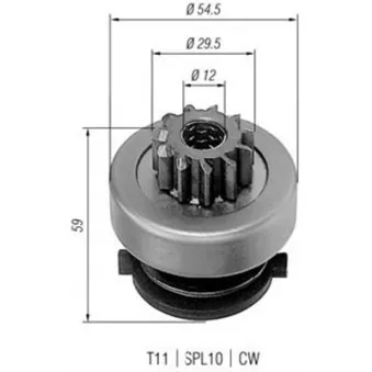 Embrayage à roue libre, démarreur MAGNETI MARELLI AMB0257