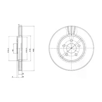Jeu de 2 disques de frein avant DELPHI BG4000