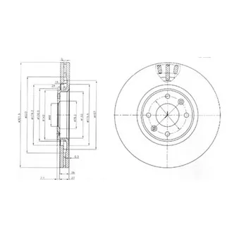 Jeu de 2 disques de frein avant DELPHI BG4002