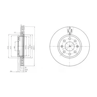 Jeu de 2 disques de frein avant DELPHI BG4004C