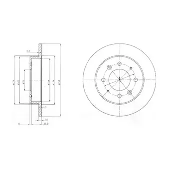 Jeu de 2 disques de frein arrière DELPHI