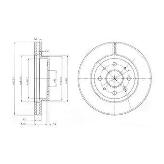 Jeu de 2 disques de frein avant DELPHI BG4019
