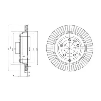 Jeu de 2 disques de frein arrière DELPHI