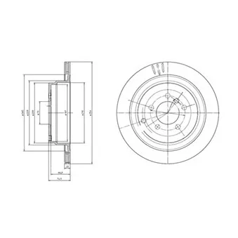 Jeu de 2 disques de frein arrière DELPHI BG4021