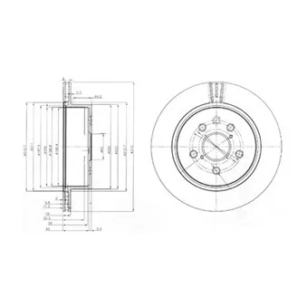 Jeu de 2 disques de frein arrière DELPHI BG4024