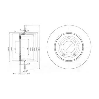 Jeu de 2 disques de frein arrière DELPHI BG4025
