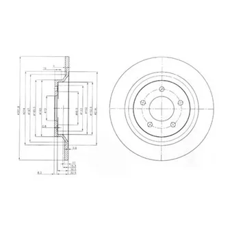 Jeu de 2 disques de frein arrière DELPHI BG4026