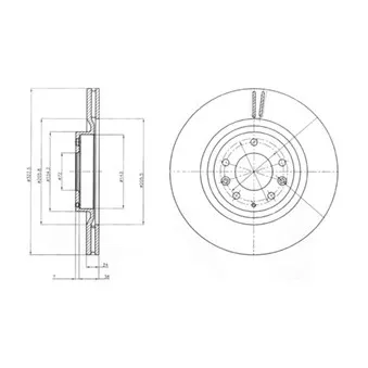 Jeu de 2 disques de frein avant DELPHI