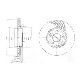 Jeu de 2 disques de frein avant DELPHI