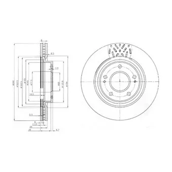 Jeu de 2 disques de frein avant DELPHI