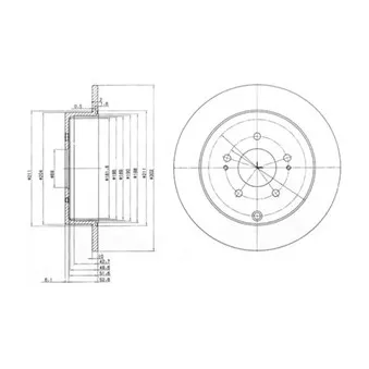 Jeu de 2 disques de frein arrière DELPHI BG4035