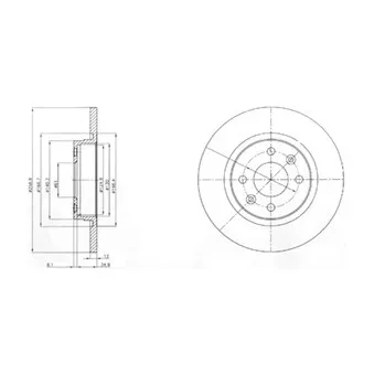 Jeu de 2 disques de frein avant DELPHI