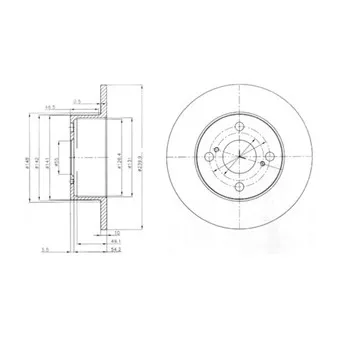 Jeu de 2 disques de frein arrière DELPHI BG4050