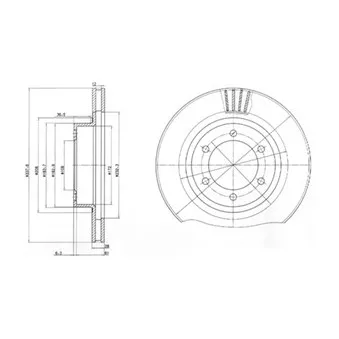 Jeu de 2 disques de frein avant DELPHI