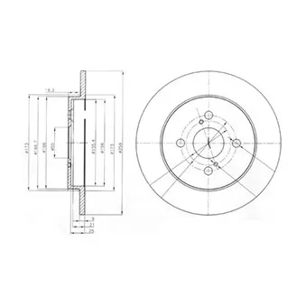 Jeu de 2 disques de frein arrière DELPHI