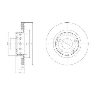 Jeu de 2 disques de frein arrière DELPHI