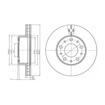 Jeu de 2 disques de frein avant DELPHI BG4059