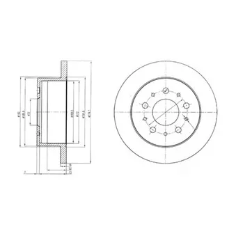 Jeu de 2 disques de frein arrière DELPHI BG4061