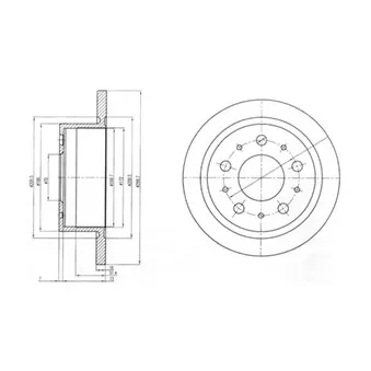 Jeu de 2 disques de frein arrière DELPHI BG4062