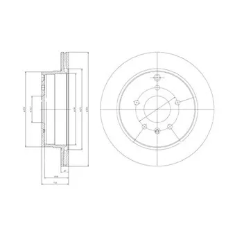 Jeu de 2 disques de frein arrière DELPHI BG4069