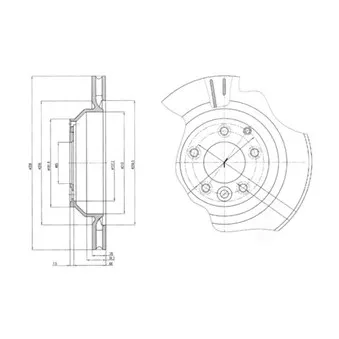 Jeu de 2 disques de frein arrière DELPHI BG4070