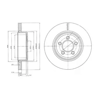 Jeu de 2 disques de frein arrière DELPHI