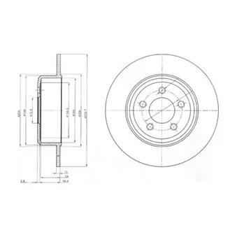 Jeu de 2 disques de frein arrière DELPHI