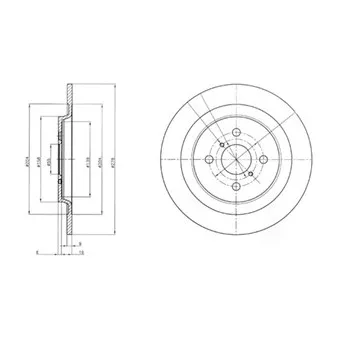 Jeu de 2 disques de frein arrière DELPHI BG4076