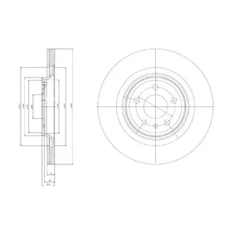 Jeu de 2 disques de frein arrière DELPHI