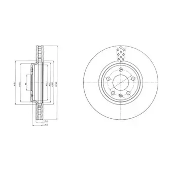 Jeu de 2 disques de frein avant DELPHI BG4080